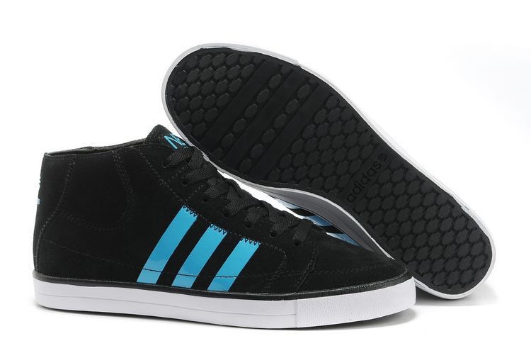 Mens Adidas 2013 Style NEO High top sneakers Black/Light blue